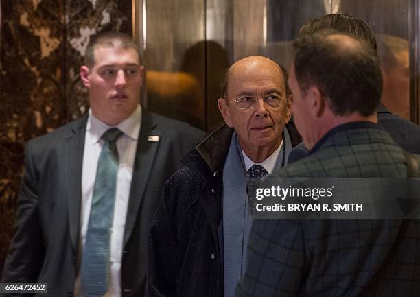 Investor Wilbur Ross, Jr. Arrives at Trump Tower during another day of meetings with President-elect Donald Trump November 29, 2016 in New York. /...