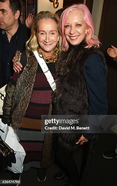 Lucinda Chambers and Mary Greenwell attend a VIP screening of "Untitled" at the Prince Charles Cinema on November 29, 2016 in London, England.