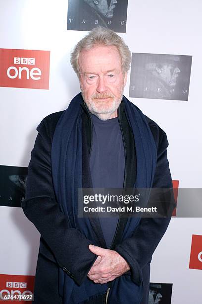 Ridley Scott attends the UK Premiere of new BBC One drama "Taboo" at Picturehouse Central on November 29, 2016 in London, England.