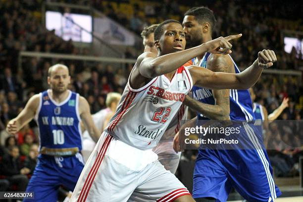 Frank Ntilikina 22 in action during SIG Strasbourg v KK Mornar Regular Season - Group D of Basketball Champions League in Strasbourg, France, on 29...