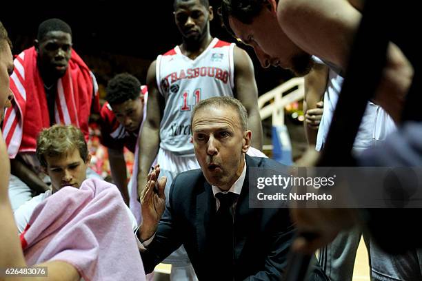 Vicent Collet, Manager Strasbourg SIG reacts during SIG Strasbourg v KK Mornar Regular Season - Group D of Basketball Champions League in Strasbourg,...