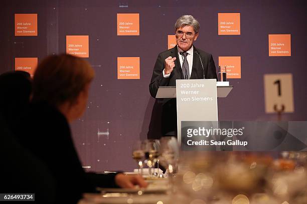 Joe Kaeser, president and CEO of Siemens AG, speaks at the gala event of the 200th birthday of Werner von Siemens. Von Siemens, born on December 13...