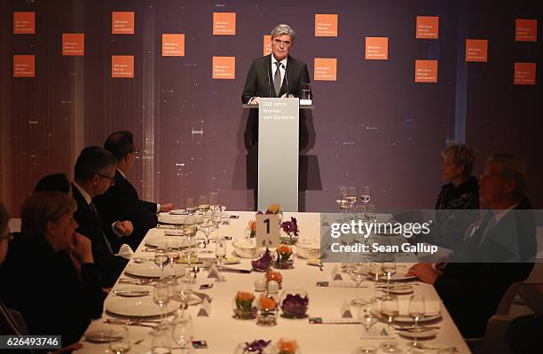 Joe Kaeser, president and CEO of Siemens AG, speaks at the gala event of the 200th birthday of Werner von Siemens. Von Siemens, born on December 13...