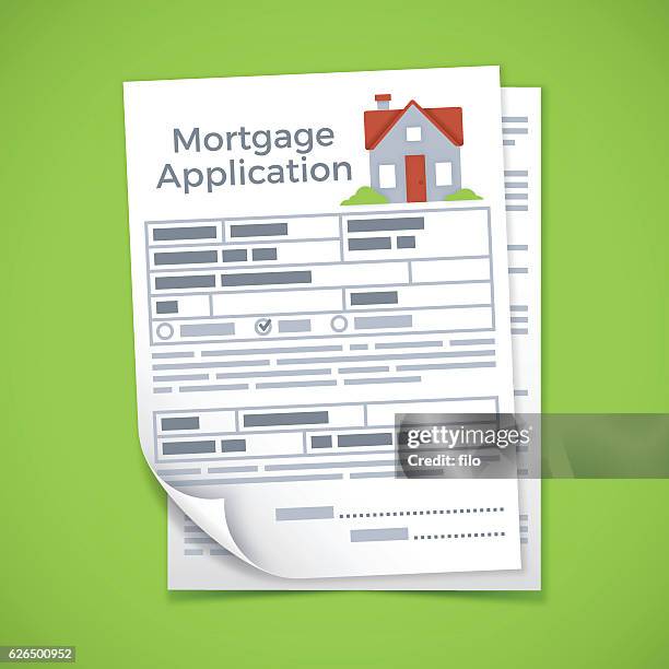 stockillustraties, clipart, cartoons en iconen met mortgage application documents - sollicitatie