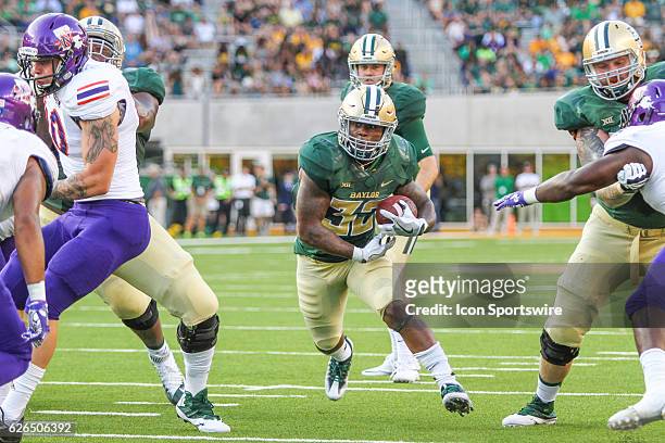 Baylor Bears running back Shock Linwood during the game between Baylor University and Northwestern State at McLane Stadium in Waco, TX
