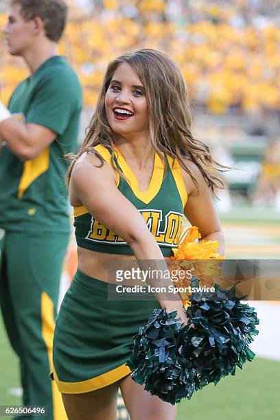 Baylor cheerleader during the game between Baylor University and Northwestern State at McLane Stadium in Waco, TX