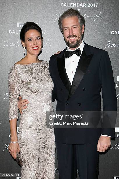 Ilaria Tronchetti Provera and Anselmo Guerrieri Gonzaga attend 'Pirelli Calendar 2017 by Peter Lindberg' photocall at La Cite Du Cinema on November...