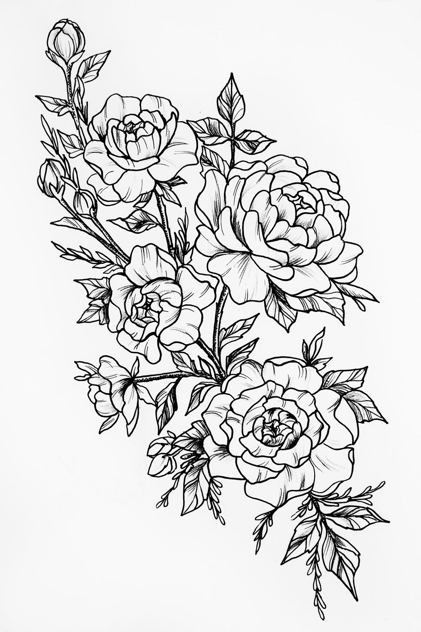 floral tattoo design