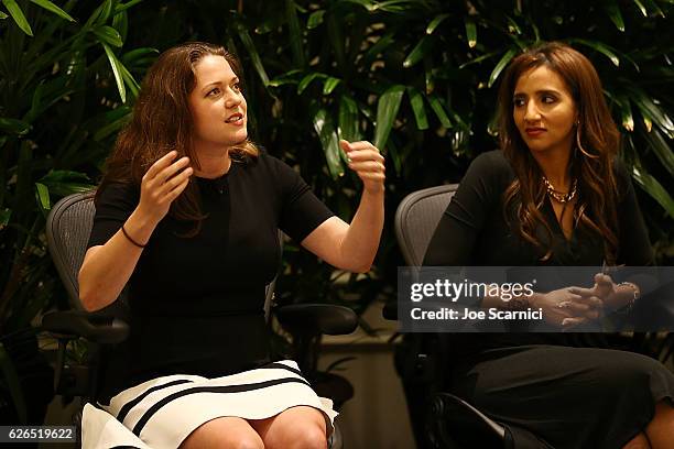 Liesel Pritzer Simmons and Manal Elattir speak onstage during the My Big Idea For Building A Better Future panel at Fortune MPW Next Gen 2016 on...