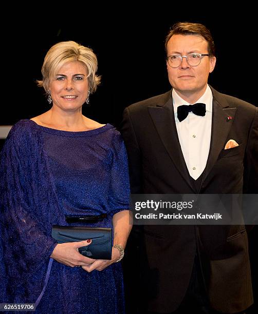 Prince Constantijn and Princess Laurentien at the start of the concert offered by the Belgian King in the Muziekgebouw Aan't IJ Amsterdam on November...