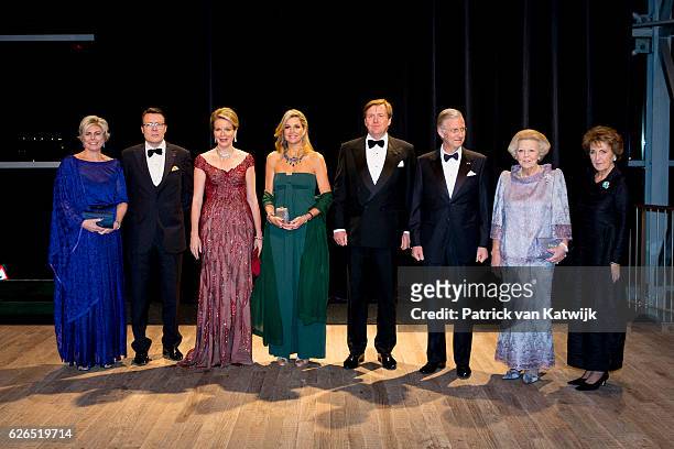 Princess Laurentien, Prince Constantijn, Queen Mathilde, Queen Maxima, King Willem-Alexander, King Philippe, Princess Beatrix and Princess Margriet...