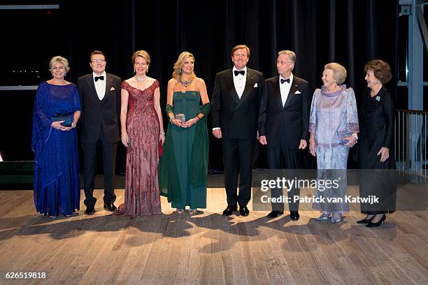 Princess Laurentien, Prince Constantijn, Queen Mathilde, Queen Maxima, King Willem-Alexander, King Philippe, Princess Beatrix and Princess Margriet...