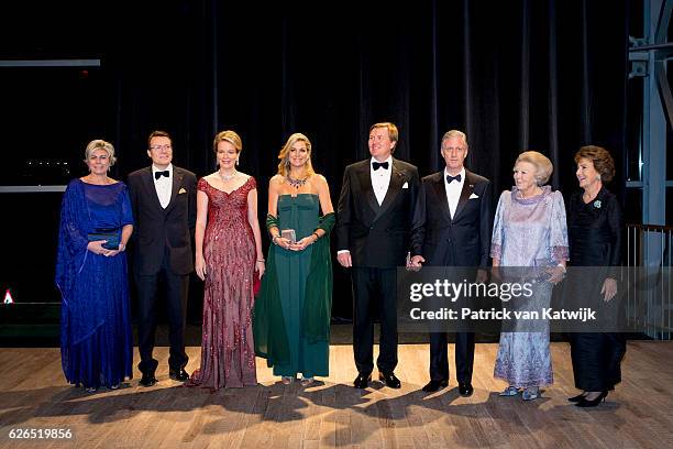 Princess Laurentien, Prince Constantijn, Queen Mathilde, Queen Maxima, King Willem-Alexander, King Philippe, Princess Beatrix and Princess Margriet...