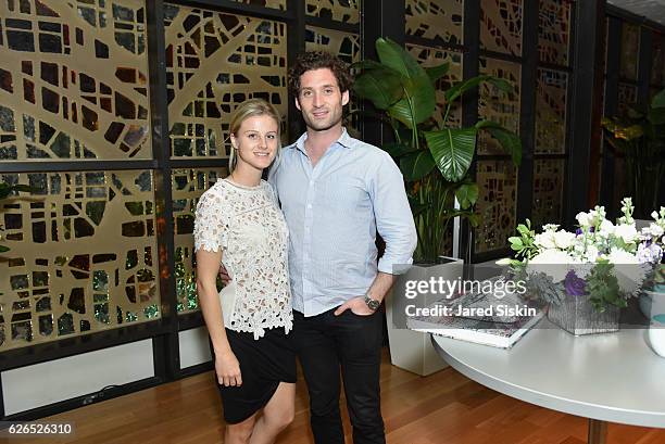 Hanne Vastveit and Justin Fichelson attend the Jose Parla "Roots" exhibition opening at Jewel Box, National YoungArts Foundation on November 29, 2016...