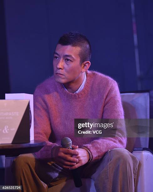 Actor and musician Edison Chen Koon-hei attends a brand's annual meeting on November 29, 2016 in Chengdu, Sichuan Province of China.