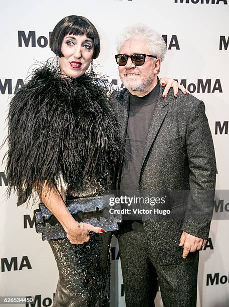 Rossy De Palma and Pedro Almodovar attend Film Retrospective - Opening Night at The Museum of Modern Art on November 29, 2016 in New York City.