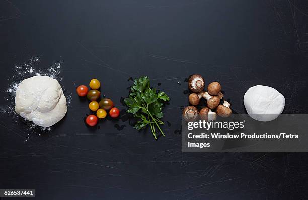 ingredients for pizza - mozzarella stock pictures, royalty-free photos & images