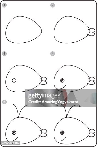 Cómo Dibujar Ballena Fácil Dibujo Ballena Para Los Niños Paso A Paso  Ilustración de stock - Getty Images