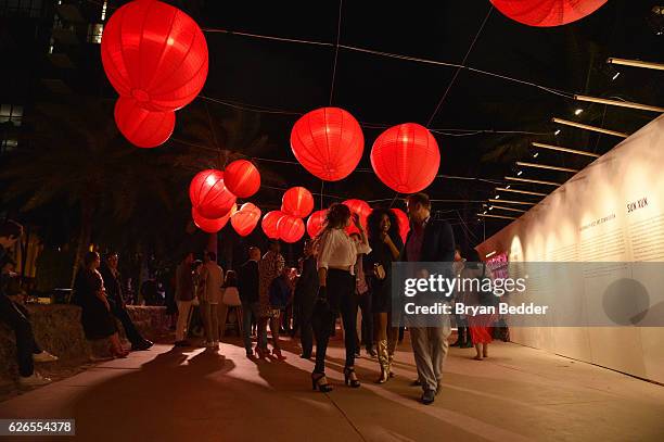 Guests attend the Audemars Piguet Art Commission Presents "Reconstruction of the Universe" By Sun Xun on November 29, 2016 in Miami Beach, Florida.