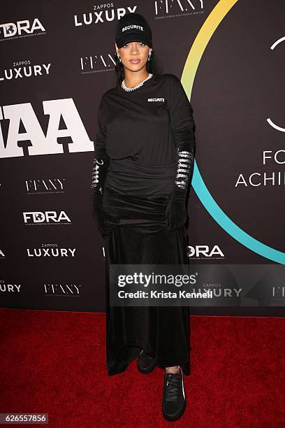 Rihanna attends the 30th FN Achievement Awards at IAC Headquarters on November 29, 2016 in New York City.