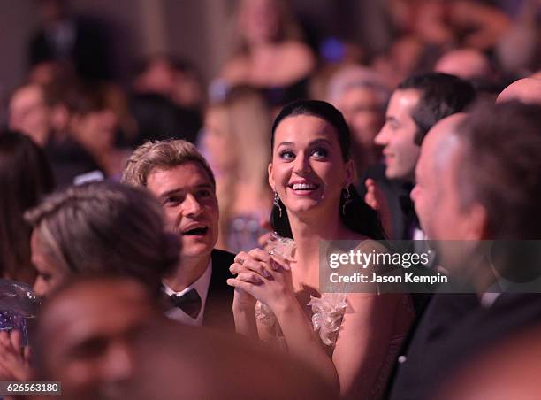 Orlando Bloom and Katy Perry attend the 12th annual UNICEF Snowflake Ball at Cipriani Wall Street on November 29, 2016 in New York City.