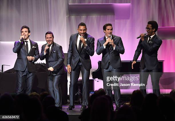 The Doo Wop Project performs on stage during the 12th annual UNICEF Snowflake Ball at Cipriani Wall Street on November 29, 2016 in New York City.
