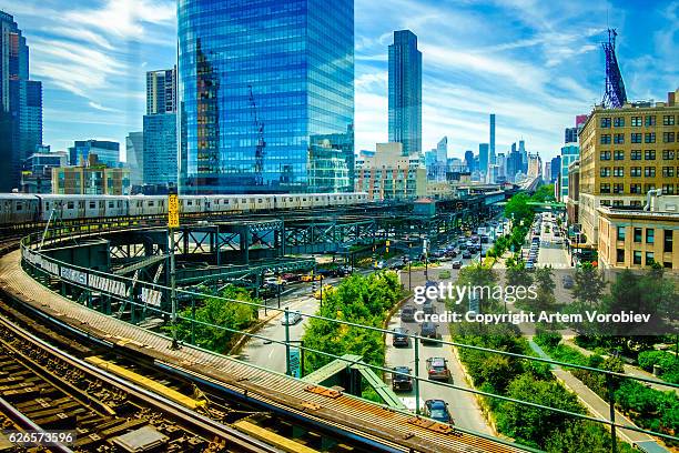 queens plaza, new york - astoria foto e immagini stock