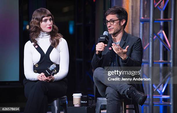 Lola Kirke and Gael Garcia Bernal attend AOL Build Series at AOL HQ on November 29, 2016 in New York City.