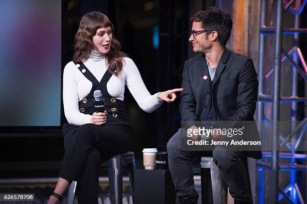 Lola Kirke and Gael Garcia Bernal attend AOL Build Series at AOL HQ on November 29, 2016 in New York City.