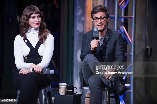 Lola Kirke and Gael Garcia Bernal attend AOL Build Series at AOL HQ on November 29, 2016 in New York City.