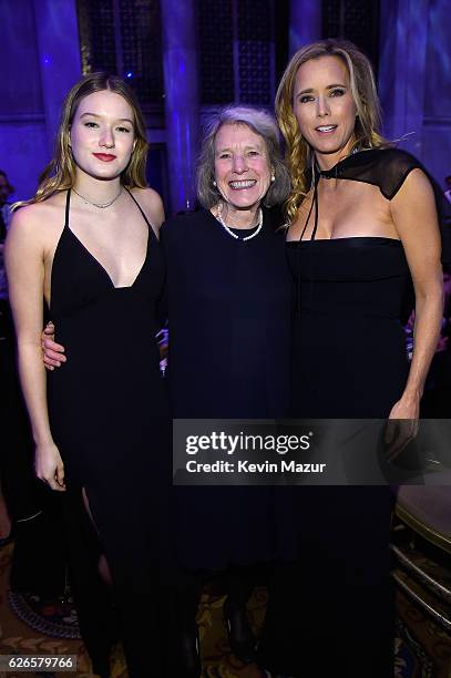 Madelaine West Duchovny, Emily Pantaleoni and Tea Leoni attend the 12th annual UNICEF Snowflake Ball at Cipriani Wall Street on November 29, 2016 in...