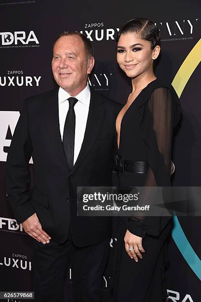 Michael Kors and recipient of the Launch of the Year award, Zendaya attend the 30th FN Achievement awards at IAC Headquarters on November 29, 2016 in...