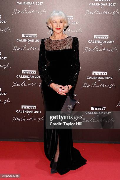 Actress Helen Mirren attends the 2016 Pirelli Calendar unveiling gala at La Cite Du Cinema on November 29, 2016 in Saint-Denis, France.