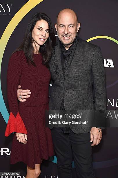 Joyce Varvatos and recipient of the Award for Social Impact, John Varvatos attend the 30th FN Achievement awards at IAC Headquarters on November 29,...