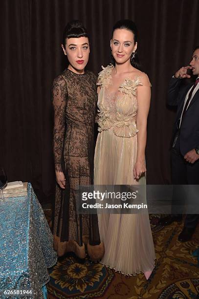 Mia Moretti and Katy Perry attend the 12th annual UNICEF Snowflake Ball at Cipriani Wall Street on November 29, 2016 in New York City.