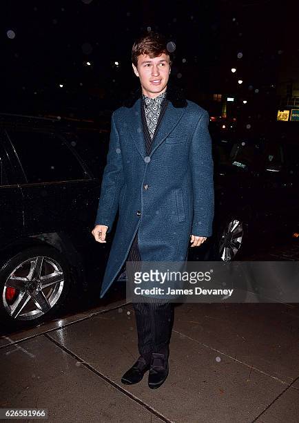 Ansel Elgort arrives to the 30th FN Achievement Awards at IAC Headquarters on November 29, 2016 in New York City.