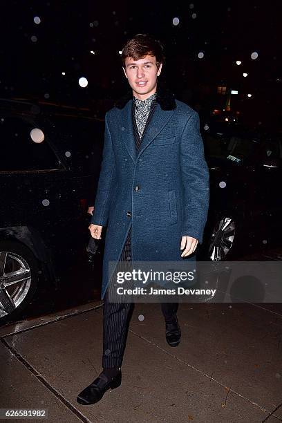 Ansel Elgort arrives to the 30th FN Achievement Awards at IAC Headquarters on November 29, 2016 in New York City.