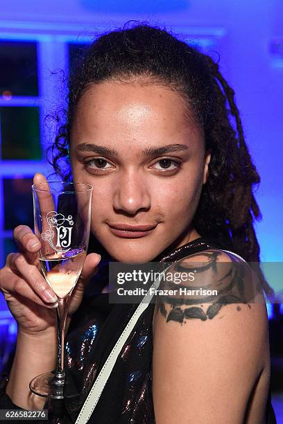 Actress Sasha Lane attends the L'Eden By Perrier-Jouet opening night in partnership with Vanity Fair at Casa Faena on November 29, 2016 in Miami...