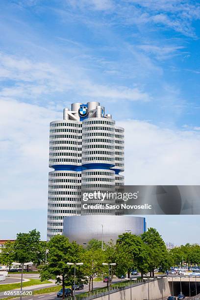 bmw headquater munich - bmw münchen stock pictures, royalty-free photos & images