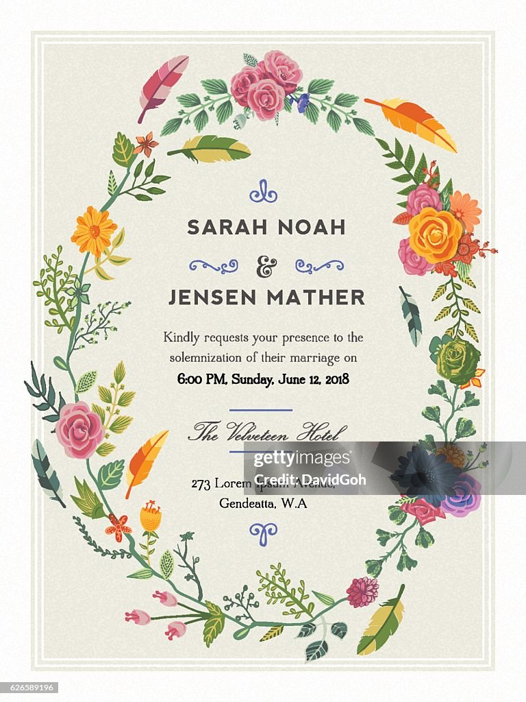 Floral Wedding Invitation Template