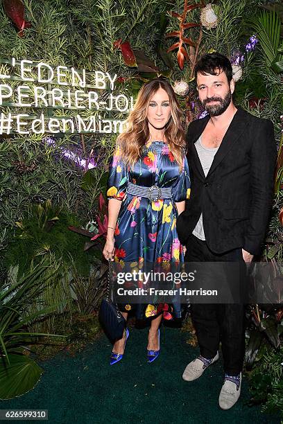 Sarah Jessica Parker and Simon Hammerstein attend the L'Eden By Perrier-Jouet opening night in partnership with Vanity Fair at Casa Faena on November...
