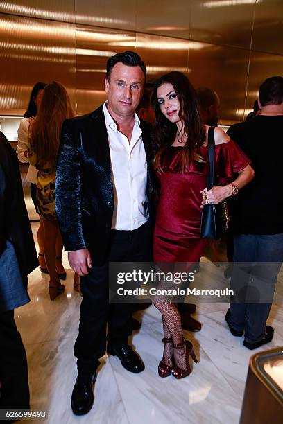 Jonathan Yaskoff and Adriana De Moura at the Angelo Bonati Celebrates SHoP Architects, the Winner of the 2016 Panerai Design Miami Visionary Award on...