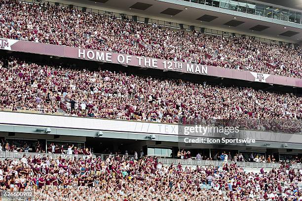 Texas A&M Aggies fans during the UCLA Bruins vs Texas A&M Aggies game at Kyle Field, College Station, Texas.