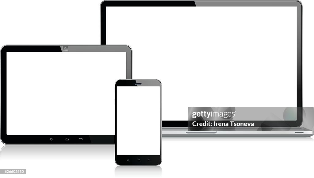 Tablet, Mobile Phone and Laptop