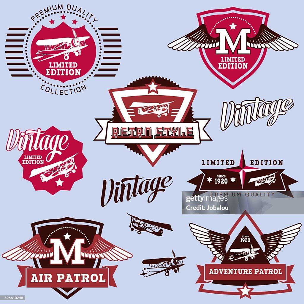 Set Aviation Labels and insignias