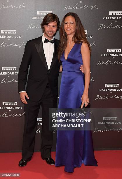 Giovanni Tronchetti Provera and Giada Tronchetti Provera, son and daughter of Pirelli's chief executive officer, pose during a photocall ahead of a...