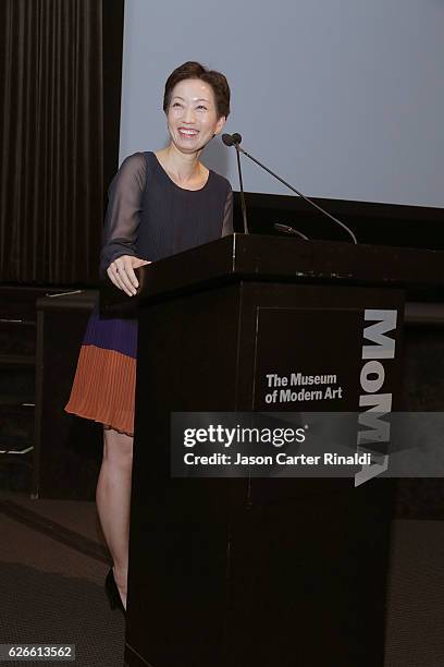 Associate curator, Department of Film at MoMA La Frances Hui attends the Pedro Almodovar Retrospective Opening Night at the Museum of Modern Art on...