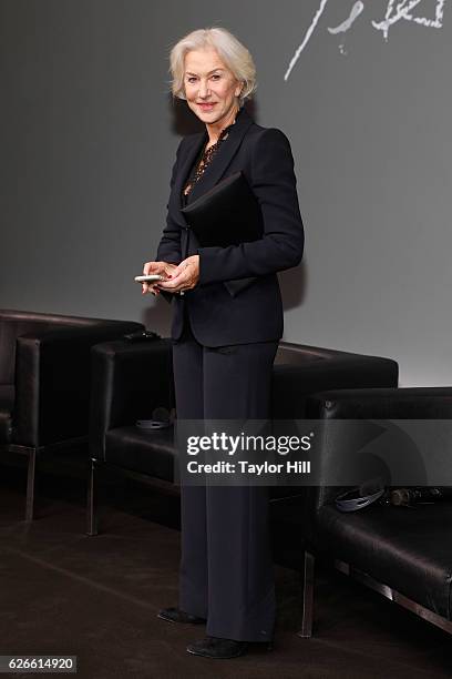 Helen Mirren attends the 2017 Pirelli Calendar unveiling at Hotel Salomon de Rothschild on November 29, 2016 in Paris, France.