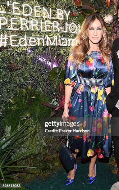 Actress Sarah Jessica Parker, wearing a Rossella Jardini dress, attends the L'Eden By Perrier-Jouet opening night in partnership with Vanity Fair at...