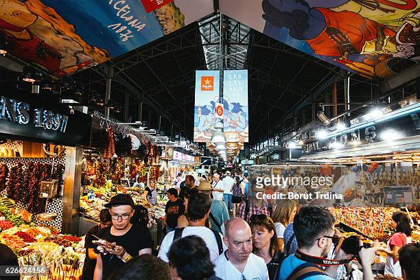 boqueria market barcelona - street market stock pictures, royalty-free photos & images